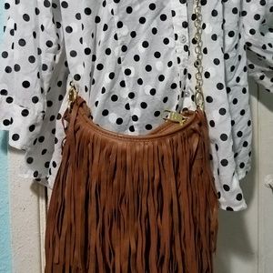 Steve madden fringe purse crossbody brown